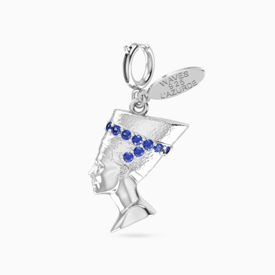 Nefertiti Blue Stones Charm in Silver - 167140300011001 Nefertiti Blue Stones Charm in Silver - 167140300011001