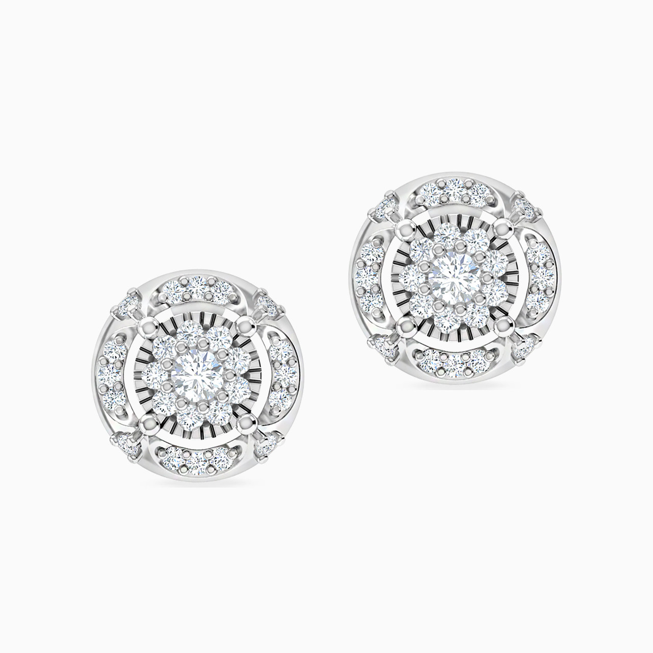 18K Gold Diamond Stud Earrings