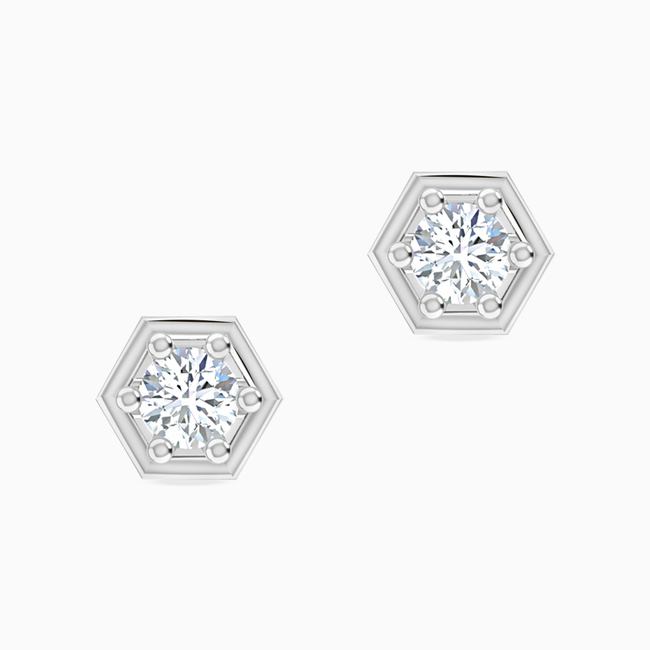 18K Gold Diamond Stud Earrings