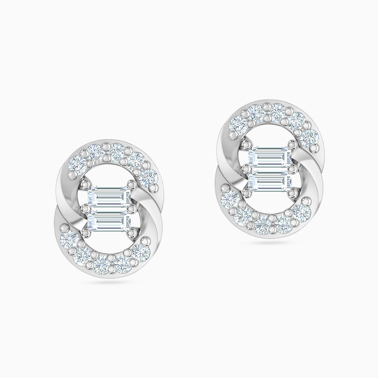 18K Gold Diamond Stud Earrings