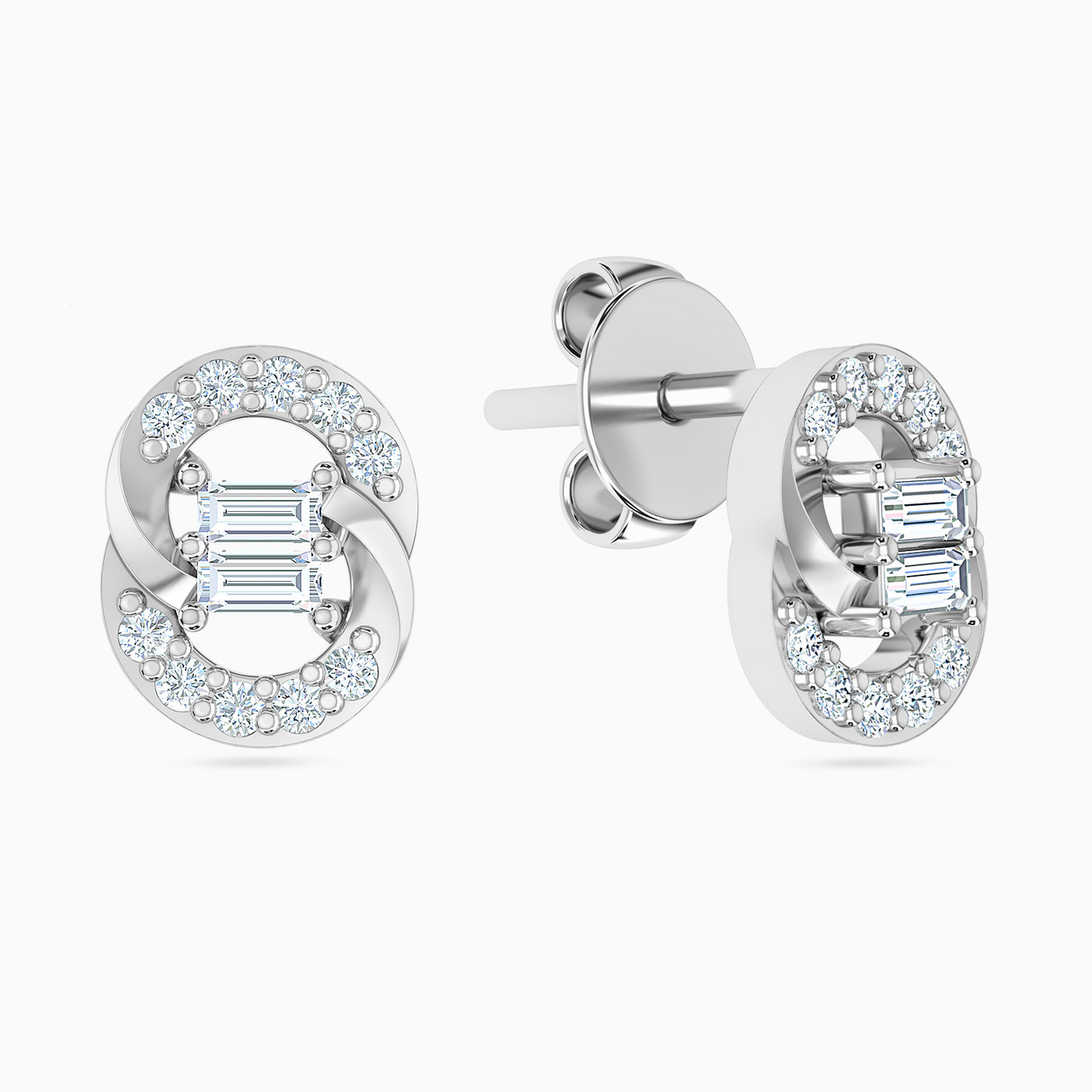 18K Gold Diamond Stud Earrings