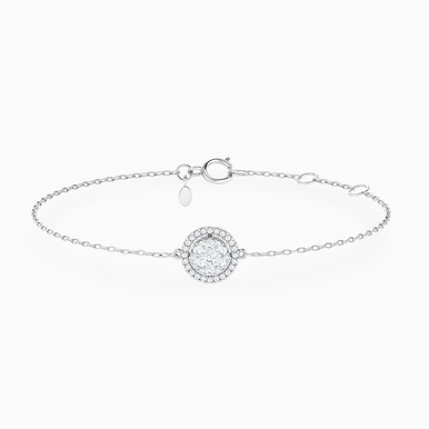 Circle Diamond Chain Bracelet in 18K Gold - 144360302201181