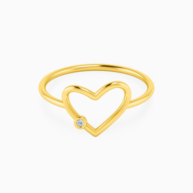 Heart Diamonds Ring in 18K Gold - RM10-1393
