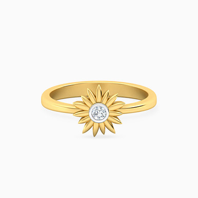 Sunflower Diamonds Ring in 18K Gold - 141100300192141