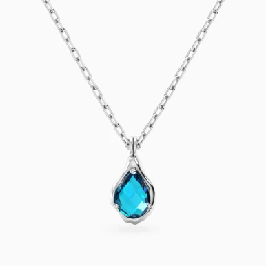 Teardrop Blue Stone Necklace in Silver - 167051100491451 Teardrop Blue Stone Necklace in Silver - 167051100491451