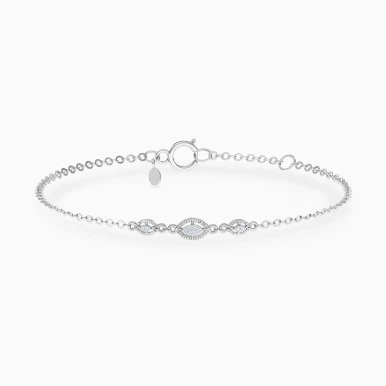 Three Marquise Motifs Diamond Chain Bracelet in 18K Gold - 144361102391181 Three Marquise Motifs Diamond Chain Bracelet in 18K Gold - 144361102391181