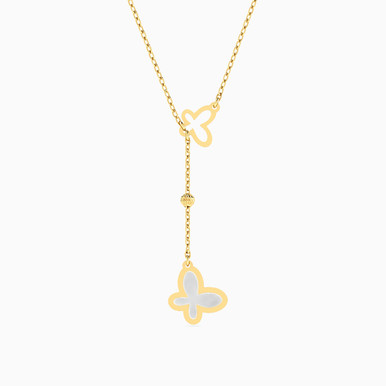 Butterfly Necklace in 18K Gold - 21046140385