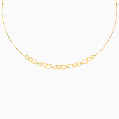 Interlocking Irregular Links Choker in 9K Gold - 191051400162400