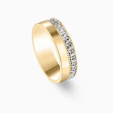 Textured Circles Milgrain Wedding Band in 18K Gold (Size 15) - 00000L12484-E55