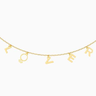 LOVER Letters Chain Necklace in 18K Gold - 21046140277