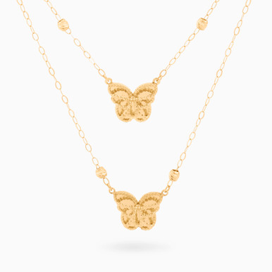 Butterfly Layered Necklace in 18K Gold - 21046110051