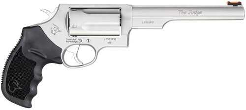 Taurus 2-441069T Judge  Compact 45 Colt (Long Colt)/410 Bore 5 Shot 6.50" Matte Stainless Steel Barrel, Cylinder & Frame, Black Ribber Grip, Transfer Bar Safety, Exposed Hammer