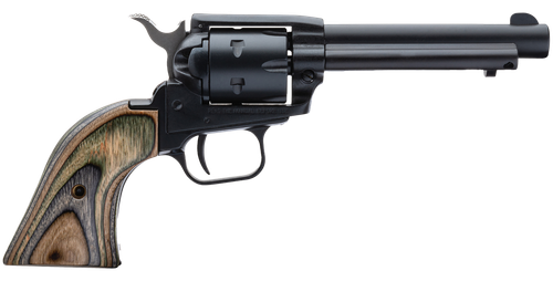 Heritage Mfg RR22MBS4 Rough Rider  22 LR 22 WMR 6 Shot 4.75" Black Satin Barrel, Cylinder & Frame, Camo Laminate Grips