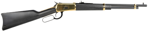 Heritage Mfg H9235718G 92  357 Mag 8+1 18" Black Steel Barrel, Gold PVD Stainless Steel Receiver, Black Fixed Wood Stock