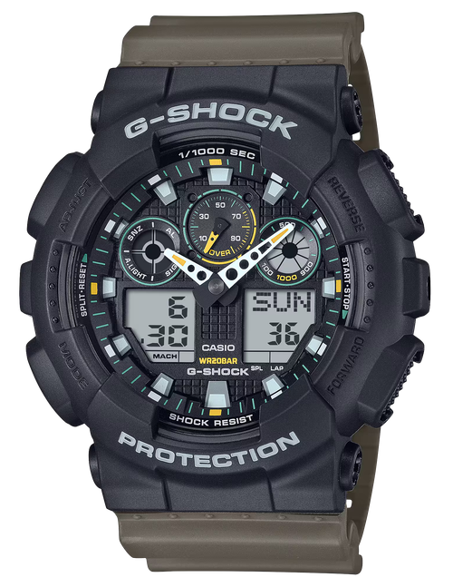 GSHOCK GA100TU1A3CR  ANLG-DIGTL                GRN