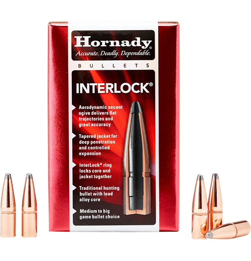 Hornady 3070 InterLock  30 Cal .308 180 gr Spire Point 100 Per Box/ 15 Case