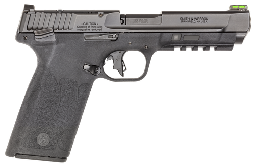 Smith & Wesson 14090 M&P 22 Full Size Frame 22 WMR 10+1 4.35" Black Armornite Tempo System Barrel, Black Armornite Optic Ready/Serrated Slide, Black Polymer Frame w/Picatinny Rail, Black Textured Grip