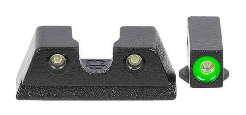 Meprolight USA 402203111 Hyper-Bright  Green Tritium Green Outline Front Sight-Green Tritium Black Outline Rear Sight Glock 42/43