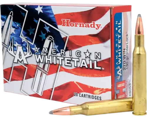 Hornady 8053 American Whitetail  270Win 130gr InterLock Spire Point 20 Per Box/10 Case