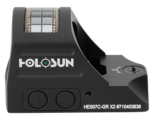 Holosun HE507CGRX2 507  Black Anodized 1 x 0.63" x 0.91" 2 MOA Green Dot/32 MOA Circle Multi Reticle