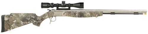 CVA PR6022SSC Optima V2 50 Cal 209 Primer 26" Stainless Fluted Barrel, Drilled & Tapped Stainless Steel Receiver, Fixed TrueTimber Strata Synthetic Stock, KonusPro3-9x40mm BDC Scope