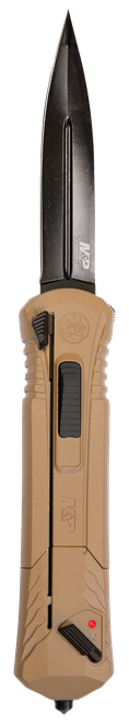 Smith & Wesson Knives 1092050 M&P  3.50" OTF Spear Point Plain Black Oxide AUS-8A SS Blade 5.16" Flat Dark Earth Aluminum Handle