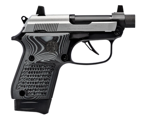 Beretta USA J20X22R8M3 20X Bobcat Bug Out Bag Micro Frame 22 LR 8+1 2.80" Black Threaded Tip-Up Barrel, Inox ELS/Serrated Slide, Black Polymer Frame w/Beavertail, Helica Texture Grip