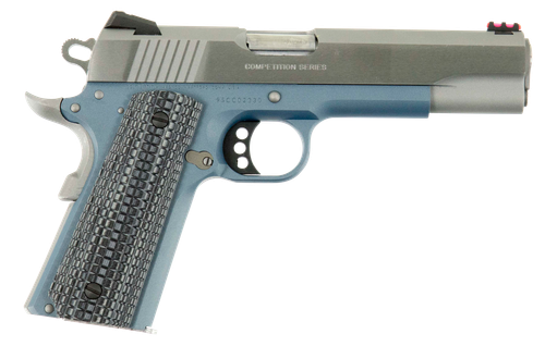 Colt Mfg O1072CCSBT 1911 Competition 9mm Luger Caliber with 5" National Match Barrel, 9+1 Capacity, Blue Titanium Finish Frame, Serrated Stainless Steel Slide, Gray G10 Grip & 70 Series Firing System