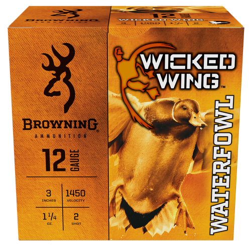 Browning Ammo B193421232 Wicked Wing  12Gauge 3" 1 1/4oz 2Shot 25 Per Box/10 Case