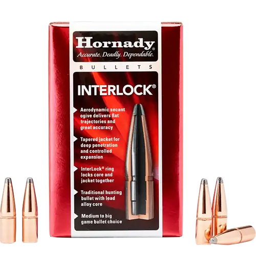 Hornady 3045 InterLock  30 Cal .308 165 gr Boat Tail Spire Point 100 Per Box/ 15 Case