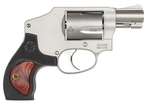 Smith & Wesson 10186 Performance Center Model 642 38 S&W Spl +P 5rd 1.88" Stainless Steel Barrel, Fluted Cylinder, Matte Silver Aluminum Frame with Black Polymer with Integrated Wood Insert Grip