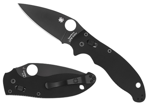 Spyderco C101GPBBK2 Manix 2  3.37" Folding Plain Black DLC CPM S30V SS Blade/Black Bi-Directional Texturing G10 Handle Includes Pocket Clip