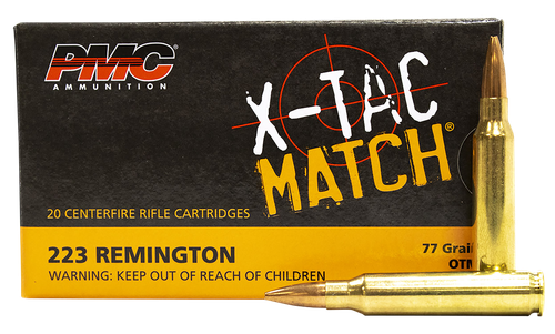 PMC 223XM X-Tac Match  223Rem 77gr Open Tip Match 20 Per Box/10 Case