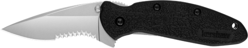 Kershaw 1620ST Scallion  2.40" Folding Drop Point Part Serrated Bead Blasted 420HC SS Blade Black Glass-Filled Nylon  Handle Includes Pocket Clip