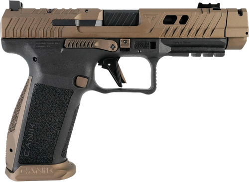 Canik HG7864N TTI Combat Full Size Frame 9mm Luger 10+1 4.60" Black Nitride Fluted/Ported Barrel, Burnt Bronze Cerakote Optic Cut/Serrated Steel Slide, Black Polymer Frame w/Picatinny Rail
