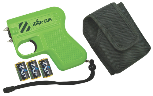 Zap ZAPGUN Zap Gun Stun Gun/Flashlight Range of Close Contact Green Plastic
