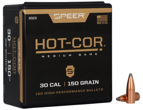 Speer 2023 Hot-Cor  30Cal 150gr Spitzer Soft Point 100 Per Box/5 Case