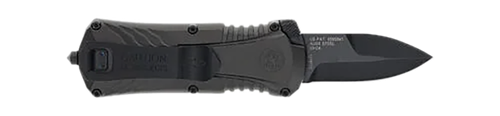 M&P Accessories 1219171 M&P  Compact 1.90" OTF Plain Black Oxide Stainless Steel Blade, Gray/Black Aluminum Handle