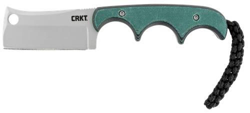 CRKT 2383 Minimalist  2.13" Fixed Cleaver Plain Bead Blasted 5Cr15MoV SS Blade/ Green Contoured Resin Infused Fiber Handle Includes Lanyard/Sheath
