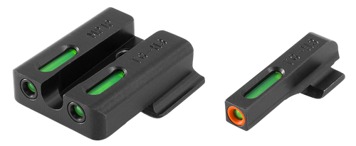 TruGlo TG13MP1PC TFX Pro  Black | Green Tritium & Fiber Optic Orange Outline Front Sight Green Tritium & Fiber Optic Rear Sight
