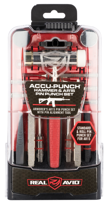 Real Avid AVHPSAR Accu-Punch Pin Punch Set Steel Rifle Firearm AR-15 Red Rubber Handle