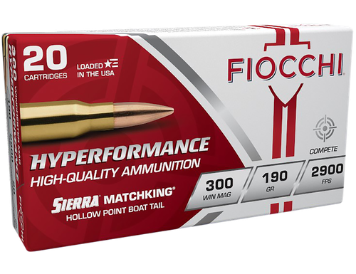 Fiocchi 300WMMKE Hyperformance Compete 300Win Mag 190gr Sierra MatchKing BTHP 20 Per Box/10 Case