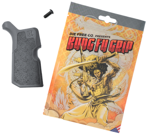 Die Free Co Llc KFGGRY Kung Fu Grip  Gray Nylon Fits AR15/M4/AR10/SR25