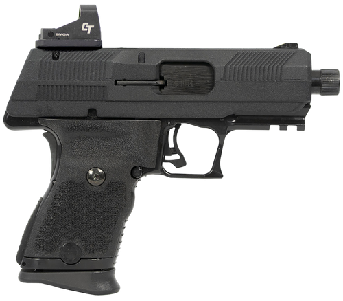 Hi-Point YC9RDCT YC9 w/Red Dot 9mm Luger 10+1 4.12" Black Steel Threaded Barrel, Black YC9 Styled/Serrated Slide, Black Polymer Frame w/Picatinny Rail,  Black Plastic Grips, Crimson Trace Red Dot
