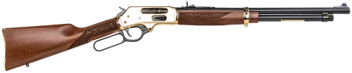 Henry H0244570 Side Gate  Full Size 45-70 Gov 5+1 19.80" Blued Steel Barrel, Polished Brass Receiver, American Walnut Stock Right Hand