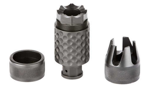 Spikes Tactical SAKB0100 Barking Spider2 Muzzle Brake Black Nitride 4140 Chromoly Steel with 1/2"-28 tpi Threads, 3.75" OAL & 1.40" Diameter for 5.56x45mm NATO