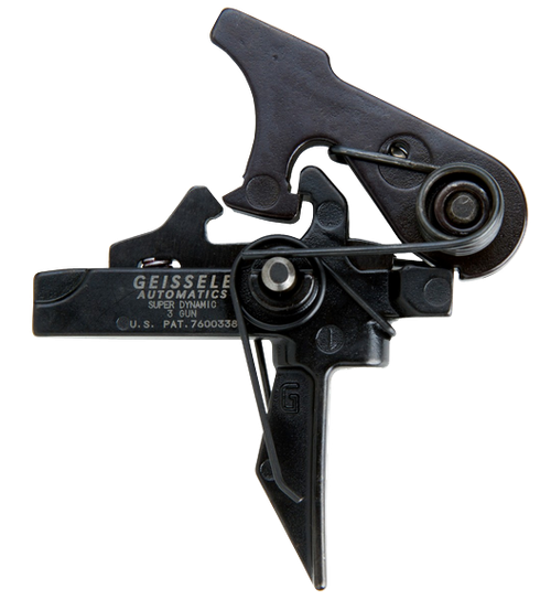 Geissele Automatics 05166 SD 3 Gun Flat Trigger with 4.50-5.50 lbs Draw Weight & Black Oxide Finish for AR-15/AR-10
