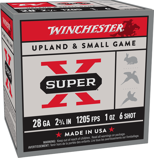 Winchester Ammo X28H6 Super X Heavy Game Load High Brass 28Gauge 2.75" 1oz 6Shot 25 Per Box/10 Case