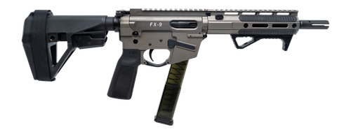 Freedom Ordance FX9P8E-FDE FX9P Elite 9mm Luger 8" Black Nitride Threaded Barrel, Flat Dark Earth Anodized Aluminum Receiver w/Picatinny Rail, M-LOK Handguard, Black Polymer SB Tactical SBA5 Brace, Bl