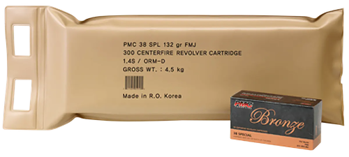PMC 38GBP Bronze Battle Pack 38Special 132gr Full Metal Jacket 300 Per Box/3 Case